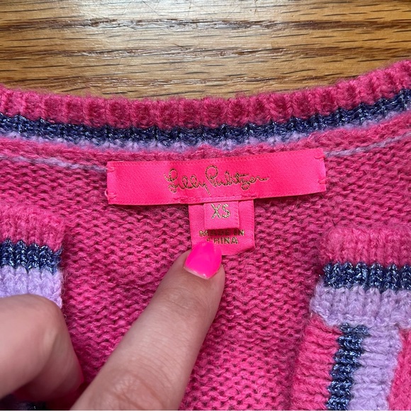 Lilly Pulitzer tessalyn purple and pink cardigan size XS - Picture 4 of 8